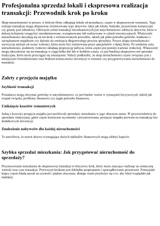 Skup nieruchomości i szybka sprzedaż nieruchomości