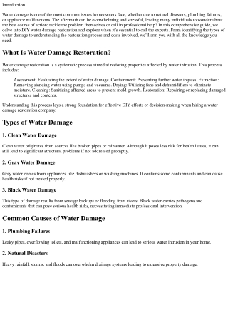 DIY Water Damage Restoration: When to Call the Experts