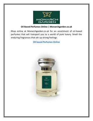 Oil Based Perfumes Online  Monarchgarden.co.uk