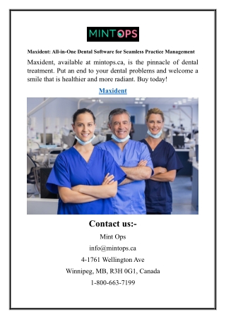 Maxident All-in-One Dental Software for Seamless Practice Management