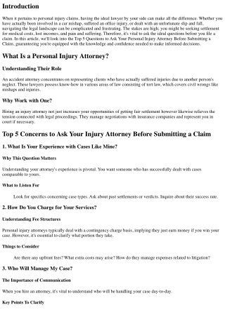 Top 5 Questions to Ask Your Personal Injury Attorney Before Filing a Claim