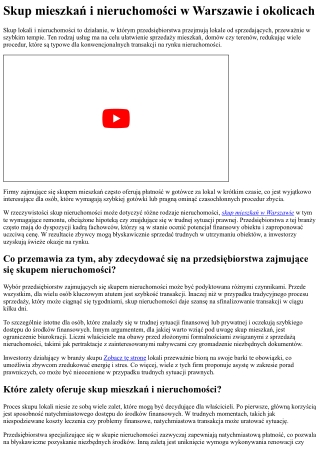 Skup nieruchomości w Warszawie i okolicach
