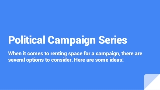 Tip: Where to run your political campaign from | Finn Armstrong-Schmakeit