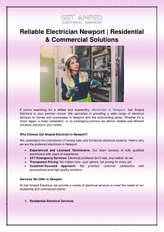 Reliable Electrician Newport - Residential & Commercial Solutions