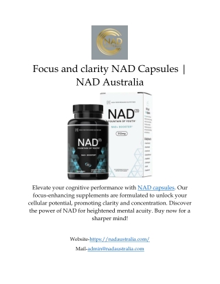 Focus and clarity NAD Capsules