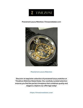 Preowned Luxury Watches | Timezonedubai.com