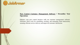 Pest Control Customer Management Software  Streamline Your Operations