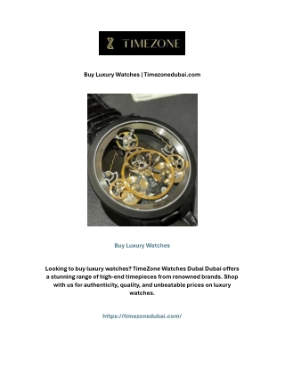 Buy Luxury Watches | Timezonedubai.com