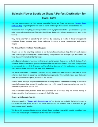 Balmain Flower Boutique Shop