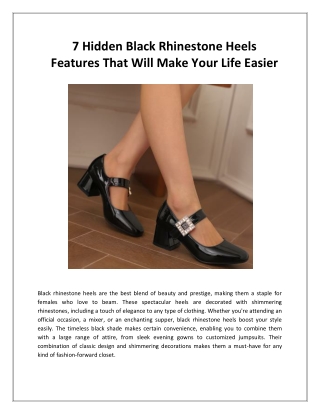 10 Shocking Facts About Black Rhinestone Heels