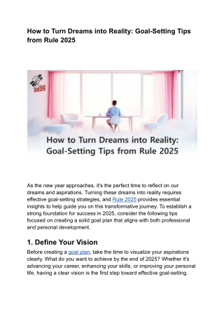 How to Turn Dreams into Reality_ Goal-Setting Tips from Rule 2025