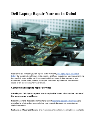 Dell Laptop Repair Near me in Dubai