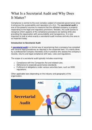 What Is a Secretarial Audit and Why Does It Matter
