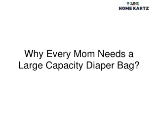 Why Every Mom Needs a Large Capacity Diaper Bag
