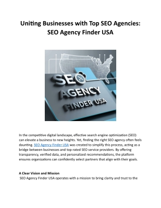 Uniting Businesses with Top SEO Agencies