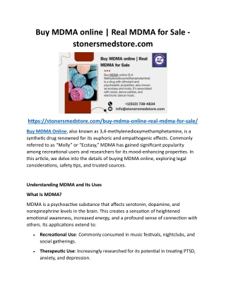 Buy MDMA online Real MDMA for Sale - stonersmedstore