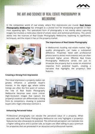 The Art and Science of Real Estate Photography in Melbourne