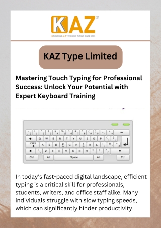 Mastering Touch Typing for Professional Success: Unlock Your Potential with Expe