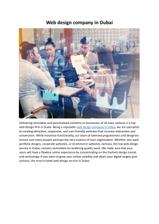 Web design company in Dubai