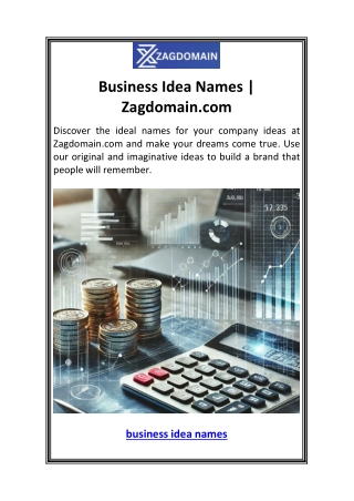 Business Idea Names  Zagdomain.com