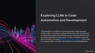 Exploring LLMs in Code Automation and Development