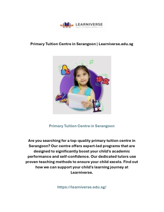 Primary Tuition Centre in Serangoon | Learniverse.edu.sg