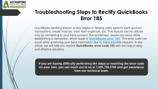 How to tackle QuickBooks Error 185