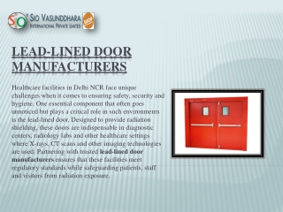 Lead Lined Door Manufacturers: A Must-Have for Healthcare Facilities in Delhi NC