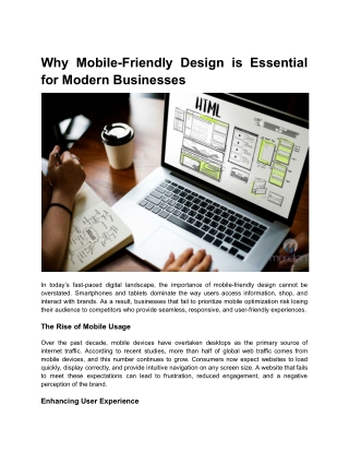 The Importance of Mobile-Friendly Design in Today’s Digital Landscape