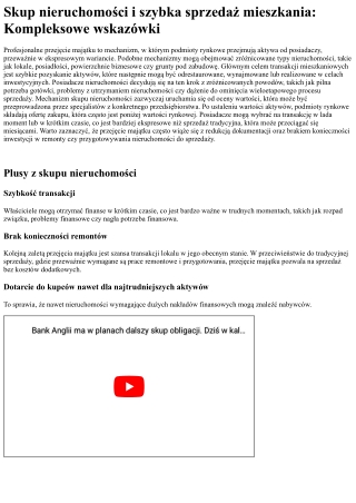 Skup nieruchomości i szybka sprzedaż nieruchomości