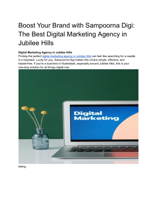 Boost Your Brand with Sampoorna Digi_ The Best Digital Marketing Agency in Jubilee Hills