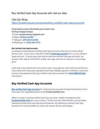 #Buy Verified CAsh App Accounts 100% Genuinity From PvaServiceUSA 2025