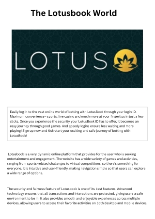 Lotusbook Website