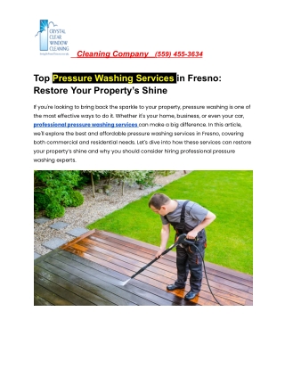 Top Pressure Washing Services in Fresno_ Restore Your Property’s Shine