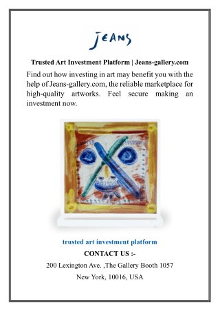 Trusted Art Investment Platform  Jeans-gallery