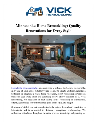 Minnetonka Home Remodeling Quality Renovations for Every Style
