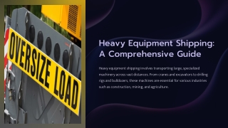 Heavy Equipment Shipping