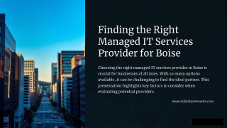 What to Look for Managed IT Services Provider in Boise - Stability Networks
