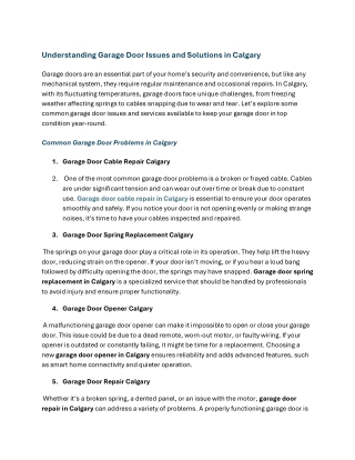 Understanding Garage Door Issues and Solutions in Calgary