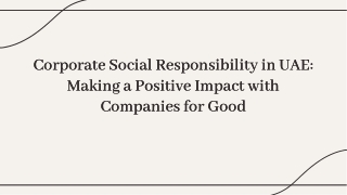 Corporate Social Responsibility in UAE - Companies for Good