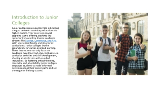 Building Futures - The Impact of Junior Colleges on Career Development