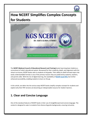 How NCERT Simplifies Complex Concepts for Students