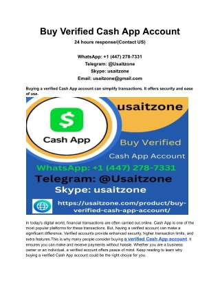 Buy Verified Cash App Account