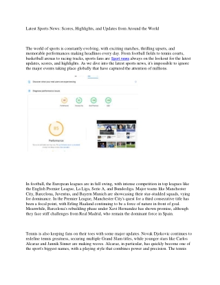 Latest Sports News