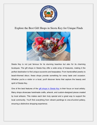 Explore the Best Gift Shops in Siesta Key for Unique Finds