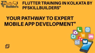 Flutter Training in Kolkata by PFSkillBuilders