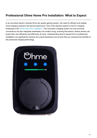 Professional Ohme Home Pro Installation What to Expect