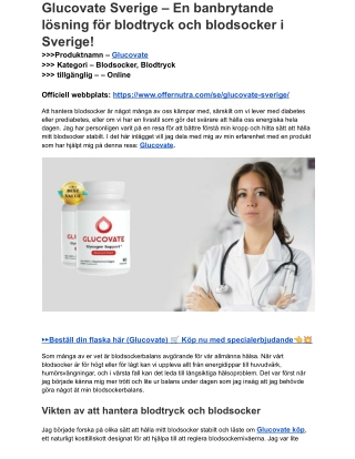 Glucovate Forum - Användningar, biverkningar och mer