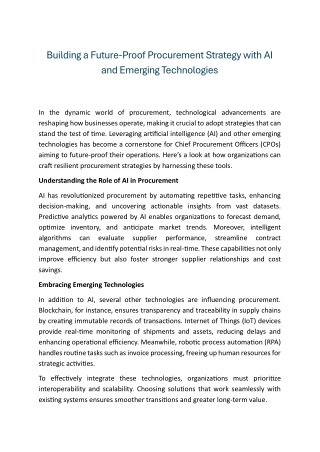 5 Key Considerations for CPOs Before Implementing AI in Procurement