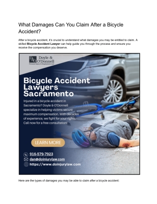 What Damages Can You Claim After a Bicycle Accident